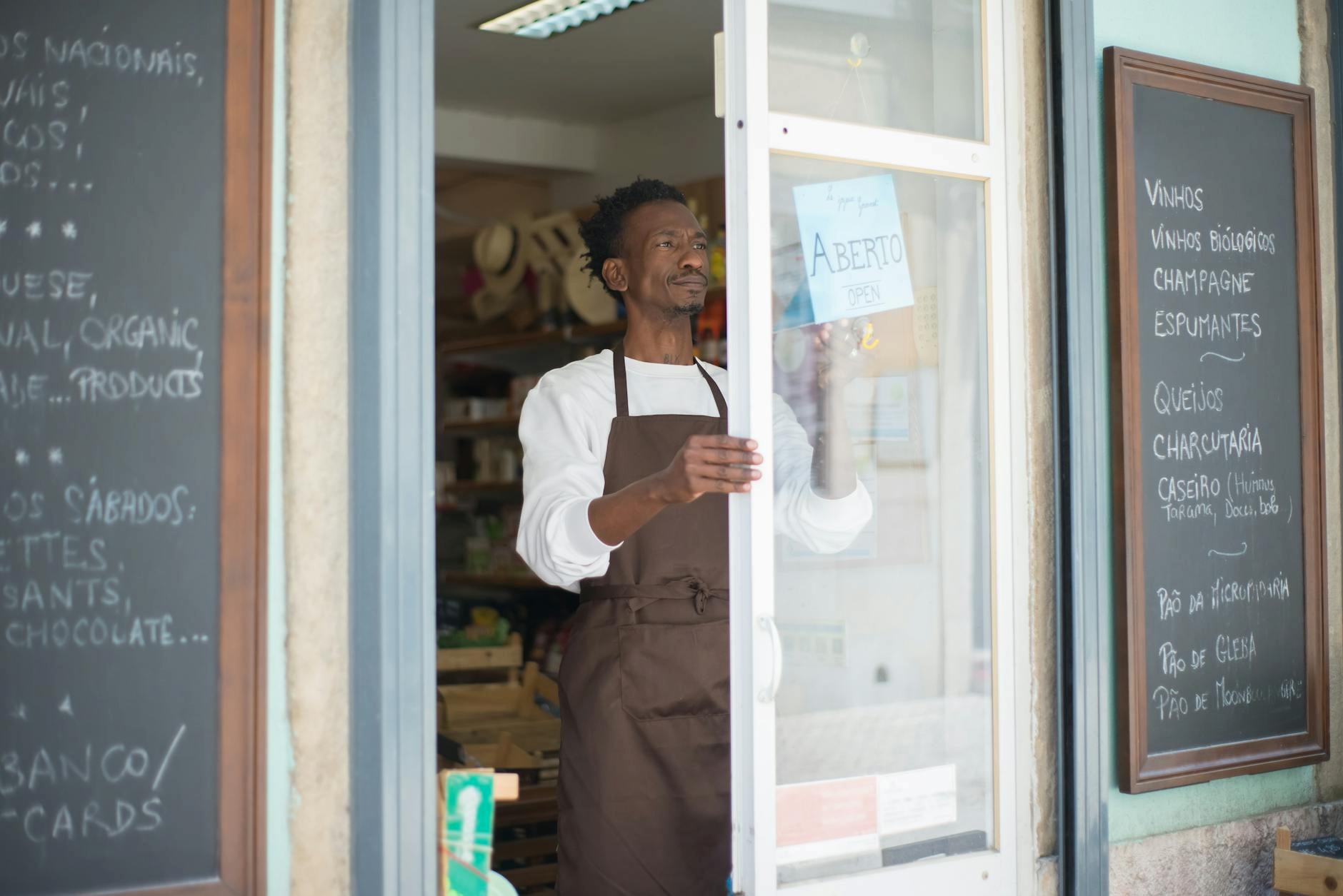 Small business owner reviewing financial records in a calm office setting